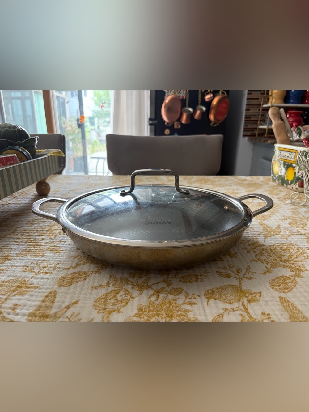 Durable Stainless Steel Sauté Pan with Glass Lid - Silver